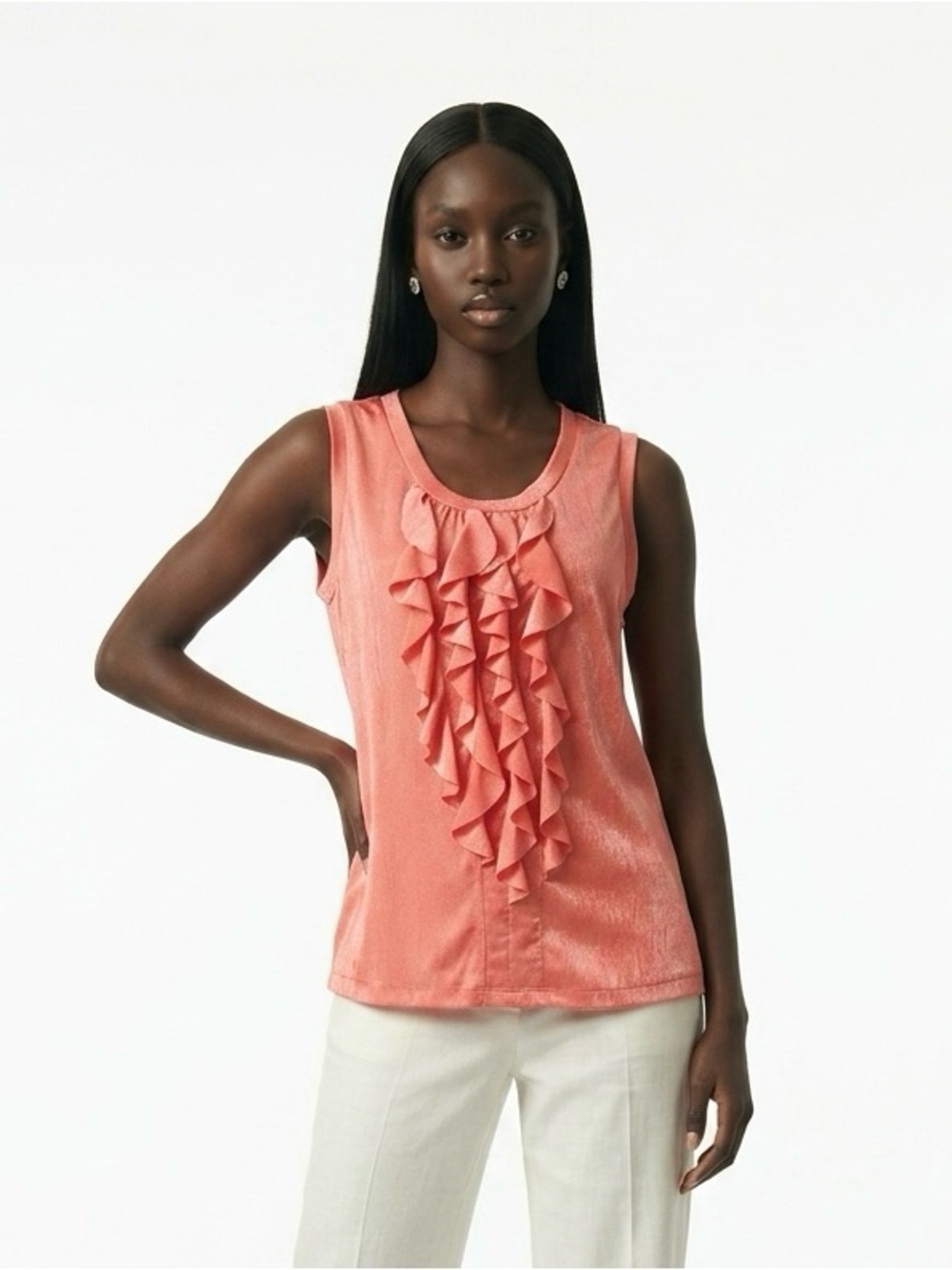 Chico’s Women’s Size 1 Medium Coral Blouse